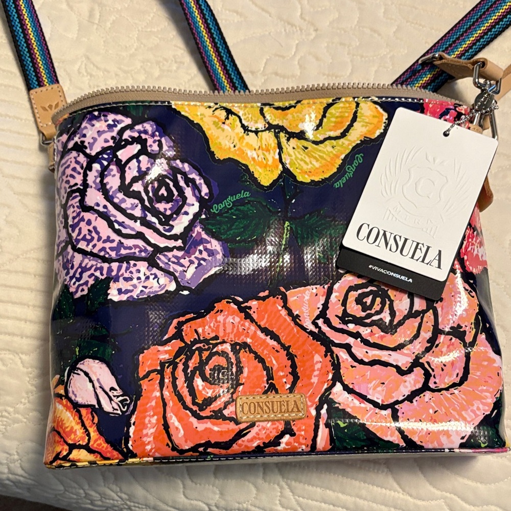 Gorgeous Everleigh Consuela Vibrant Floral Downtown Crossbody Bag